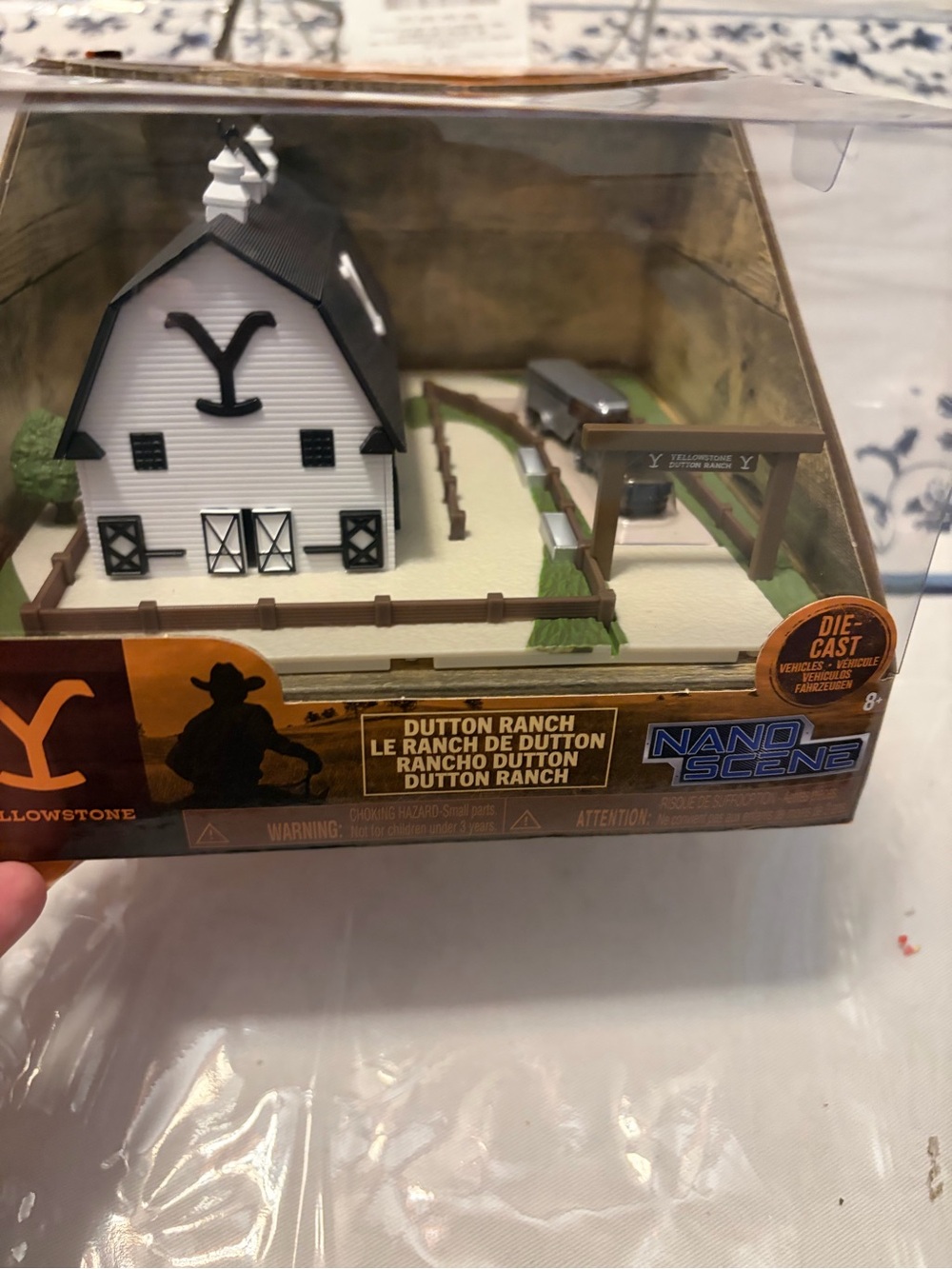 Yellow Stone White Barn Nano Scene Die-Cast Collectible New